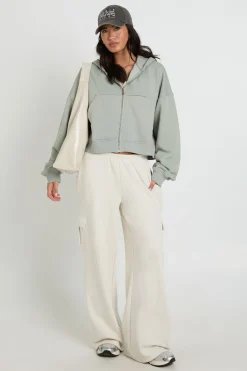 boohoo Jogger Taille Moyenne À Poches Cargo Et Molleton Bouclette<Femme Pantalons|Athleisure