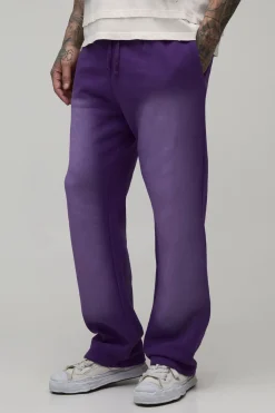 boohooMAN Jogger Tall Coupe Droite Jambe Longue Délavage Spray<Homme Tout Afficher|Jogging