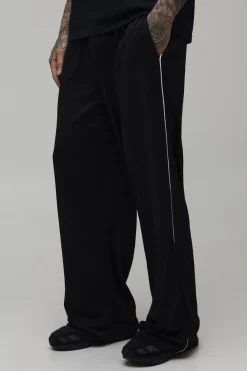 Jogger Tricot Taille Haute Coupe Large Avec Passepoil