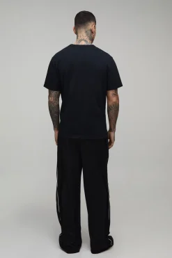 Jogger Tricot Taille Haute Coupe Large Avec Passepoil