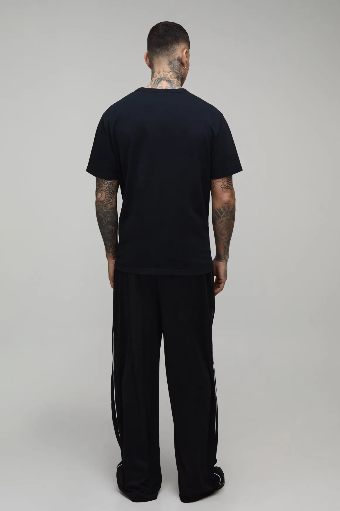 Jogger Tricot Taille Haute Coupe Large Avec Passepoil
