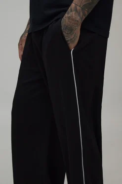 Jogger Tricot Taille Haute Coupe Large Avec Passepoil