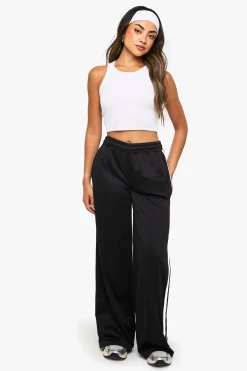 boohoo Joggeur à jambes droites en tricot avec bande latérale rayée<Femme Pantalons|Joggings