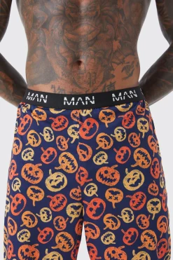 boohooMAN Joggeurs décontractés à imprimé citrouille d'Halloween<Homme Vêtements Confort