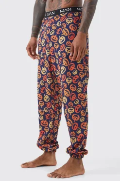 boohooMAN Joggeurs décontractés à imprimé citrouille d'Halloween<Homme Vêtements Confort