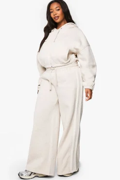 Joggeurs grande taille à bande latérale et à taille élastiquée