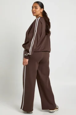 Joggeurs grande taille à rayure latérale et jambes larges