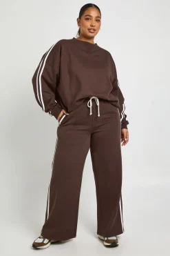 Joggeurs grande taille à rayure latérale et jambes larges