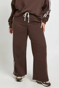 Joggeurs grande taille à rayure latérale et jambes larges