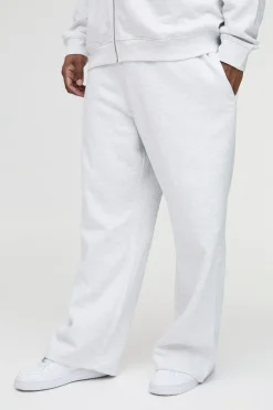 Joggeurs 330GSM Plus à coupe droite en gris chiné