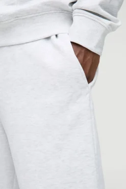 Joggeurs 330GSM Plus à coupe droite en gris chiné