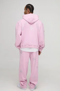 Joggeurs pour homme, coupe baggy, ornés de strass
