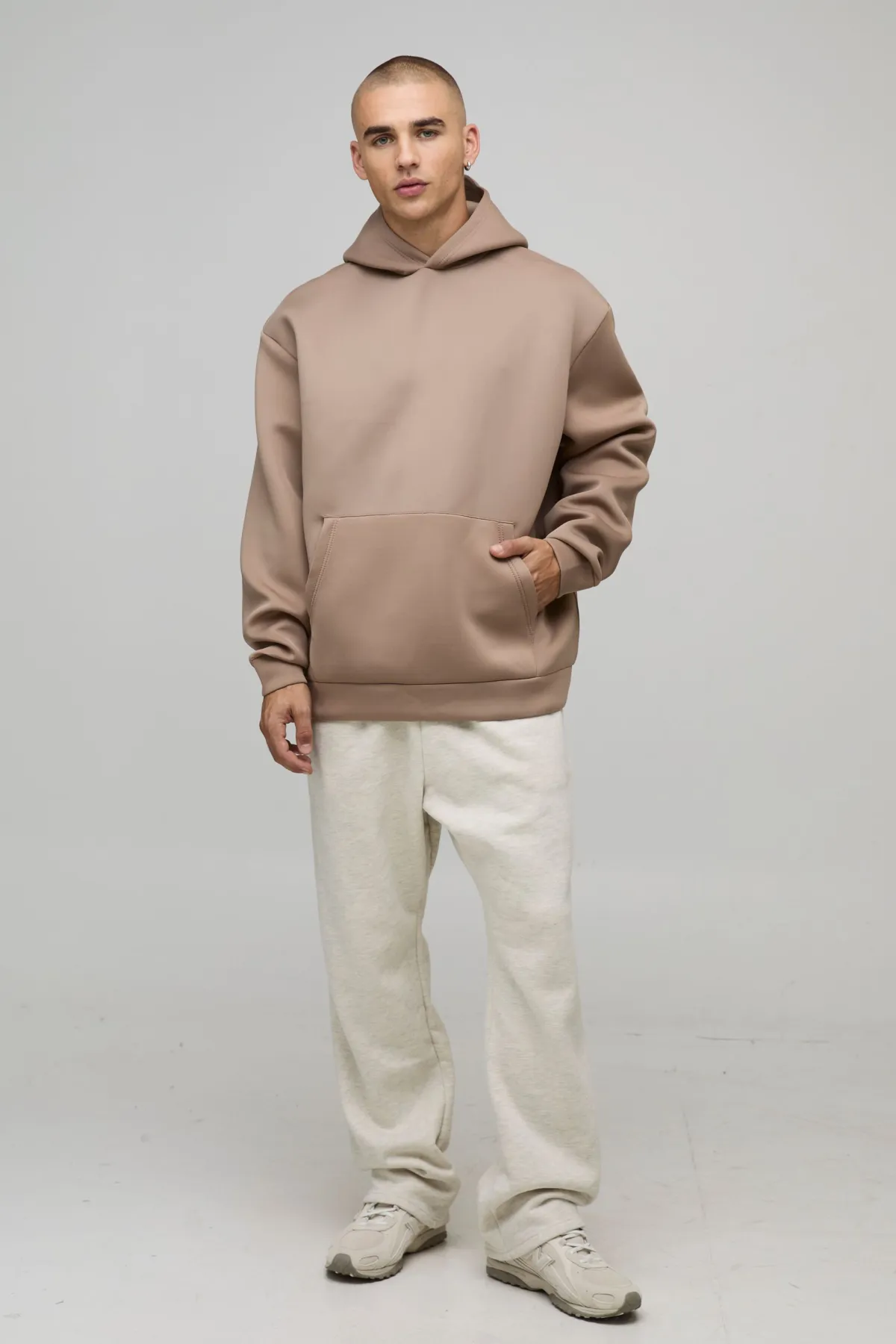 boohooMAN Joggeurs pour homme oversize à entrejambe tombante en tissu épais<Homme Joggings|Jogging