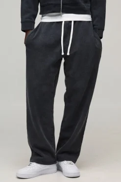Jogging Baggy Essential à Entrejambe Bas Effet Délavé