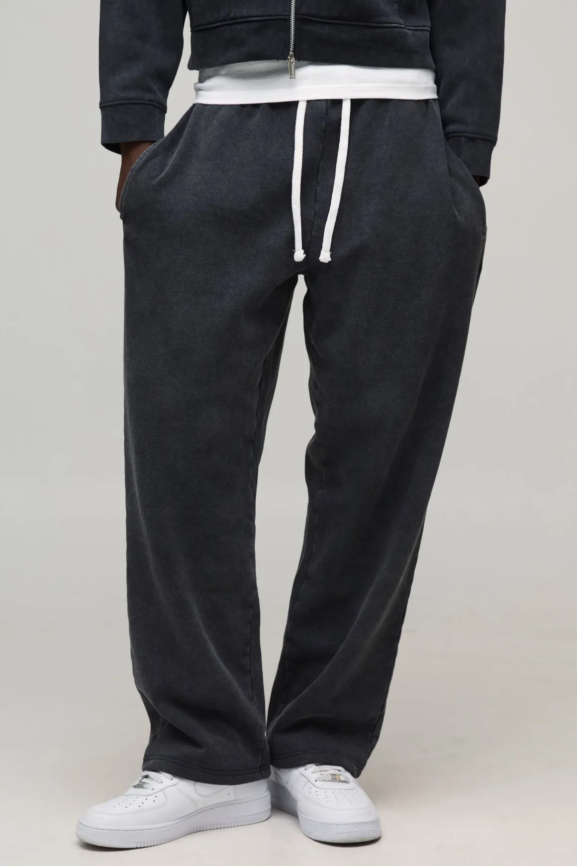 Jogging Baggy Essential à Entrejambe Bas Effet Délavé