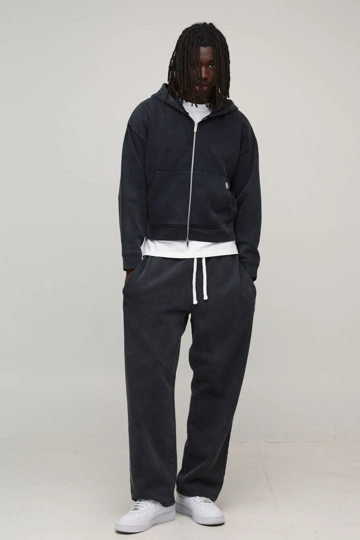 Jogging Baggy Essential à Entrejambe Bas Effet Délavé
