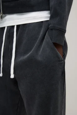 Jogging Baggy Essential à Entrejambe Bas Effet Délavé