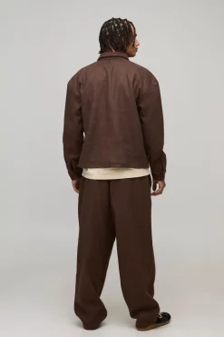 boohooMAN Jogging Balloon Melton à Plis Devant<Homme Tout Afficher|Joggings Grande Taille