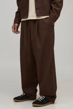 boohooMAN Jogging Balloon Melton à Plis Devant<Homme Tout Afficher|Joggings Grande Taille