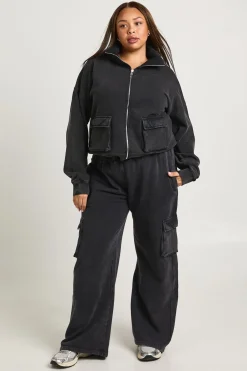 boohoo Jogging Cargo Large Plus Délavé à l'Acide<Femme Pantalons|Joggings
