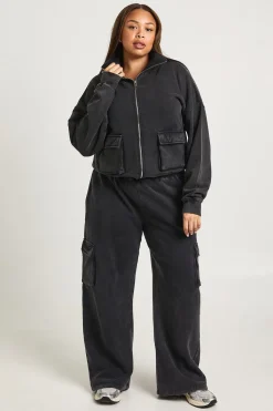 boohoo Jogging Cargo Large Plus Délavé à l'Acide<Femme Pantalons|Joggings
