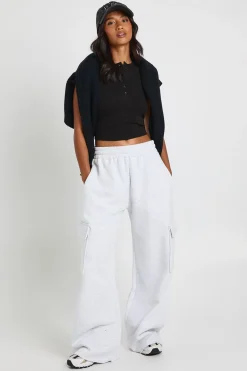 boohoo Jogging Cargo Taille Haute Coupe Large Petite<Femme Pantalons|Athleisure