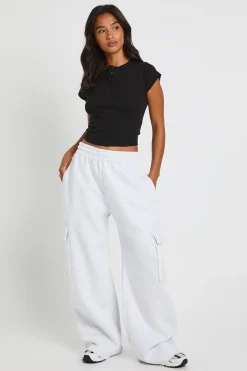 boohoo Jogging Cargo Taille Haute Coupe Large Petite<Femme Pantalons|Athleisure