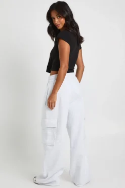 boohoo Jogging Cargo Taille Haute Coupe Large Petite<Femme Pantalons|Athleisure