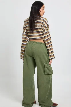 boohoo Jogging Cargo Taille Moyenne Jambe Droite Effet Délavé<Femme Pantalons|Joggings
