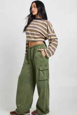 boohoo Jogging Cargo Taille Moyenne Jambe Droite Effet Délavé<Femme Pantalons|Joggings