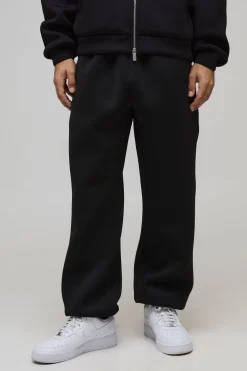 boohooMAN Jogging Coupe Ample en Scuba Contrecollé avec Revers<Homme Joggings|Jogging