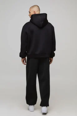 boohooMAN Jogging Coupe Ample en Scuba Contrecollé avec Revers<Homme Joggings|Jogging