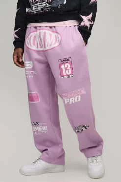Jogging Coupe Baggy Ample À Imprimé Moto