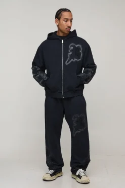 boohooMAN Jogging Coupe Baggy avec Appliqué Effet Délavé<Homme Joggings|Jogging