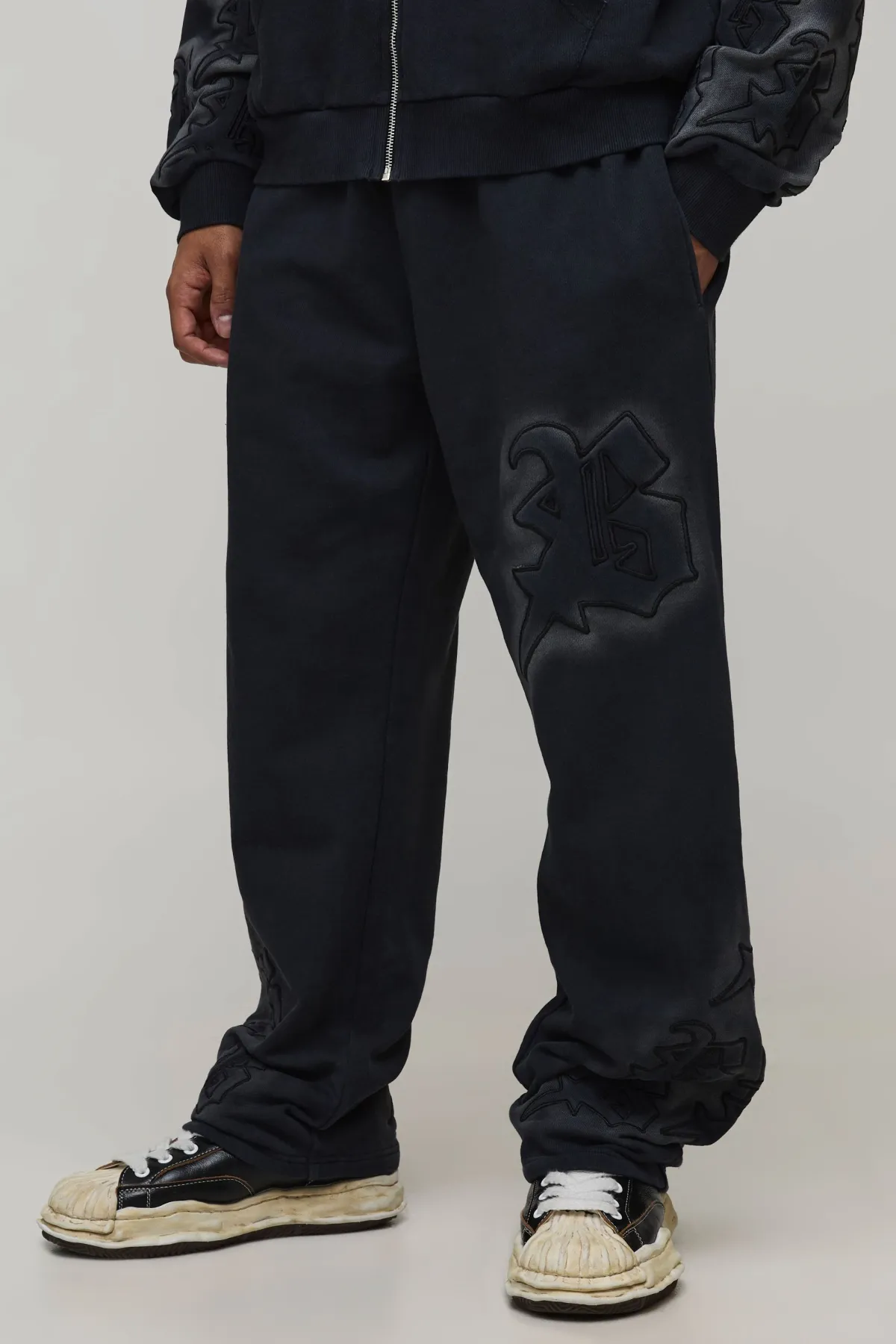 boohooMAN Jogging Coupe Baggy avec Appliqué Effet Délavé<Homme Joggings|Jogging