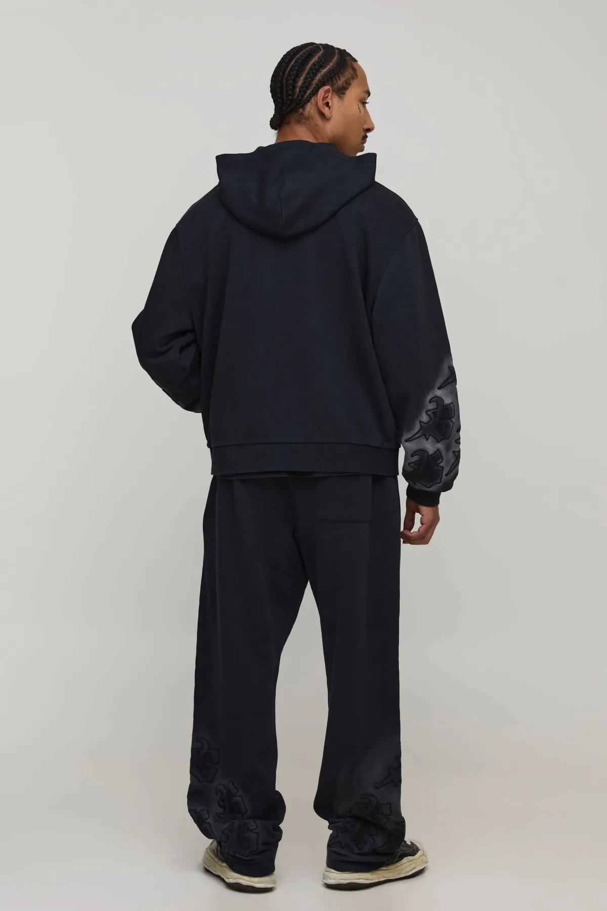 boohooMAN Jogging Coupe Baggy avec Appliqué Effet Délavé<Homme Joggings|Jogging