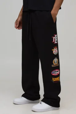 boohooMAN Jogging Coupe Baggy avec Badge Universitaire Imprimé<Homme Jogging|Tout Afficher