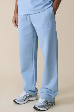 boohooMAN Jogging Coupe Droite Brodé En Molleton Épais 500 G/m²<Homme Survêtements|Essentiels