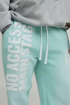 Jogging Coupe Droite Main Stage avec Appliqués Strass