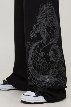 Jogging Coupe Très Large avec Motif Dragon