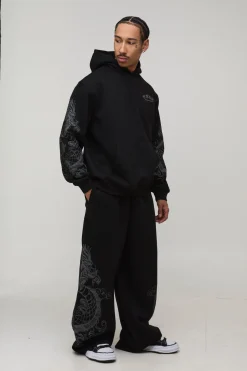 Jogging Coupe Très Large avec Motif Dragon