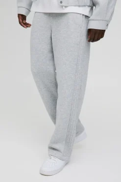 Jogging Droit avec Détail Plis Piqués