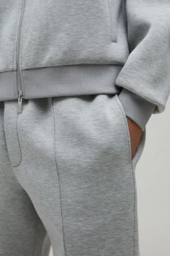 boohooMAN Jogging Droit en Scuba Collé avec Détails Plis Piqués<Homme Joggings|Jogging