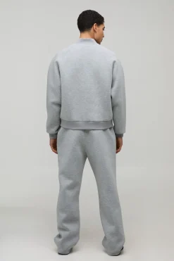 boohooMAN Jogging Droit en Scuba Collé avec Détails Plis Piqués<Homme Joggings|Jogging