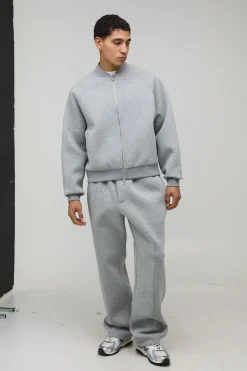 boohooMAN Jogging Droit en Scuba Collé avec Détails Plis Piqués<Homme Joggings|Jogging