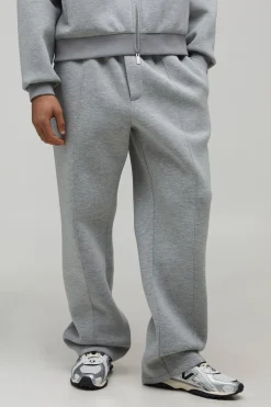 boohooMAN Jogging Droit en Scuba Collé avec Détails Plis Piqués<Homme Joggings|Jogging