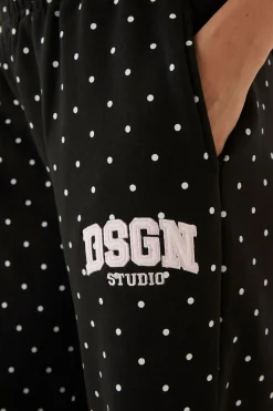 DSGN Studio Jogging Droit À Pois Avec Appliqué<Femme Pois|Joggings