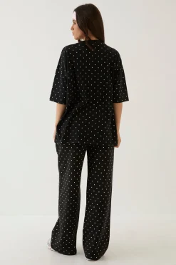 DSGN Studio Jogging Droit À Pois Avec Appliqué<Femme Pois|Joggings