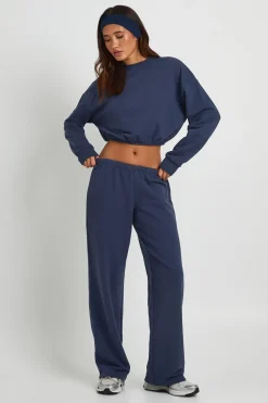 Jogging Droit Taille Basse En Molleton Bouclette