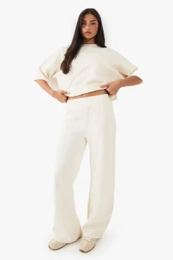 DSGN Studio Jogging Coupe Droite en Tissu Interlock Poids Lourd<Femme Pantalons|Dsgn Studio